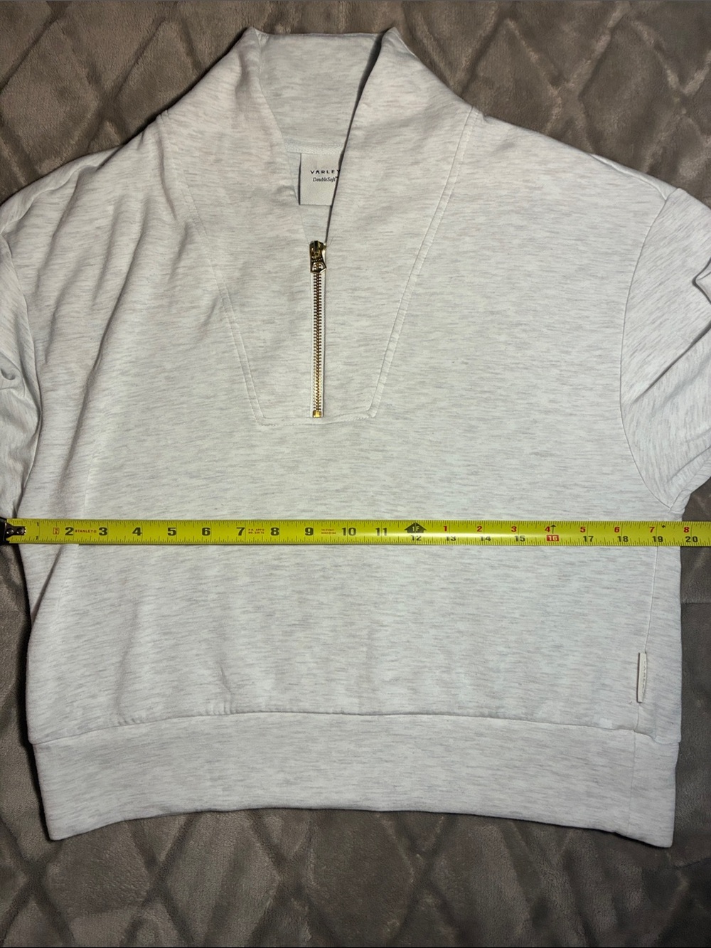 Varley Davidson Sweat Heather Gray Quarter-Zip Pullover Sweatshirt Women’s Sz S - Picture 9 of 11